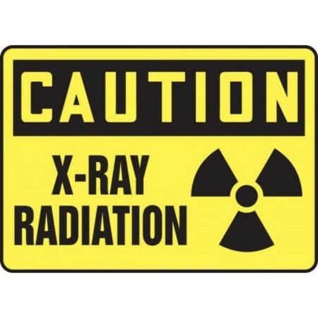 Accuform Radiation & Laser Sign, 10 in H x 14 in W, Dura-Plastic MRAD631XT